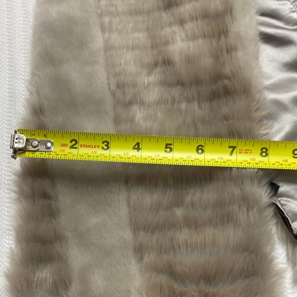 Banana Republic Faux Fur Scarf | Taupe Beige | Satin Lined | 48” Luxury Wrap
